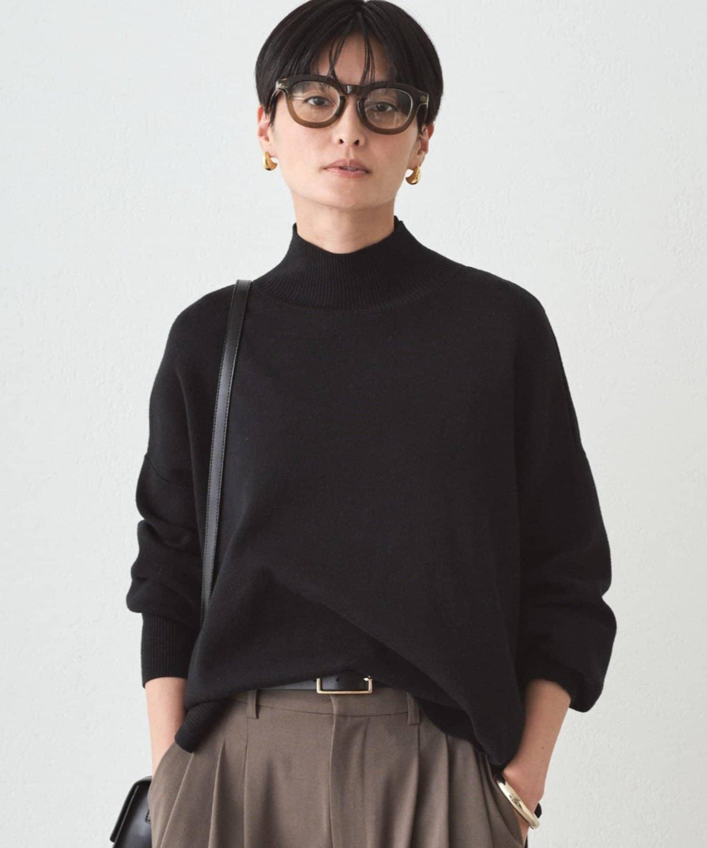 全針高領針織衫