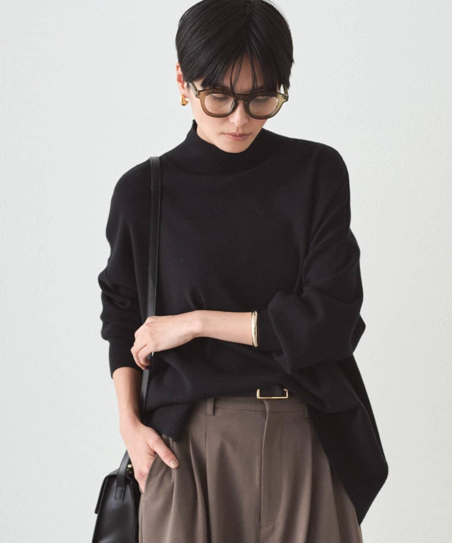 全針高領針織衫