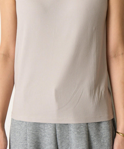 帶網紗拼接羅紋背心