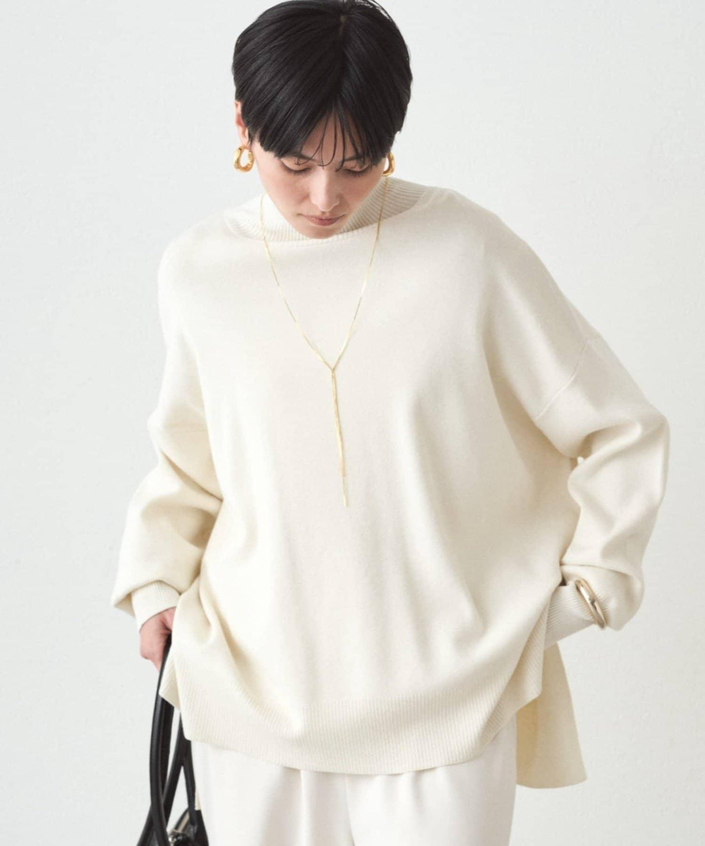 全針高領針織衫