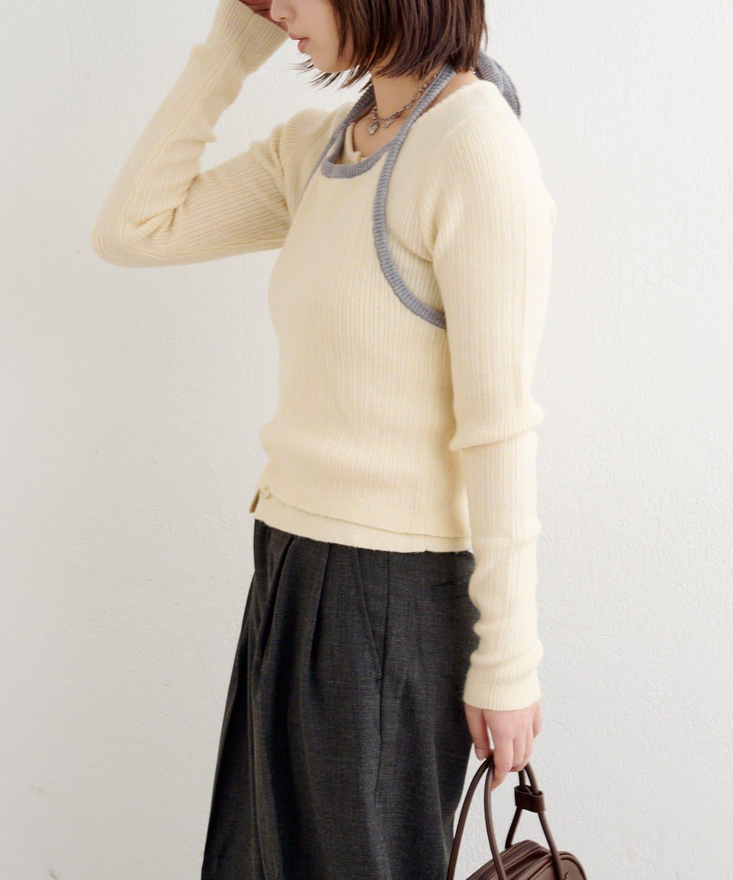 【2WAY】B 吊帶背心套裝開衫