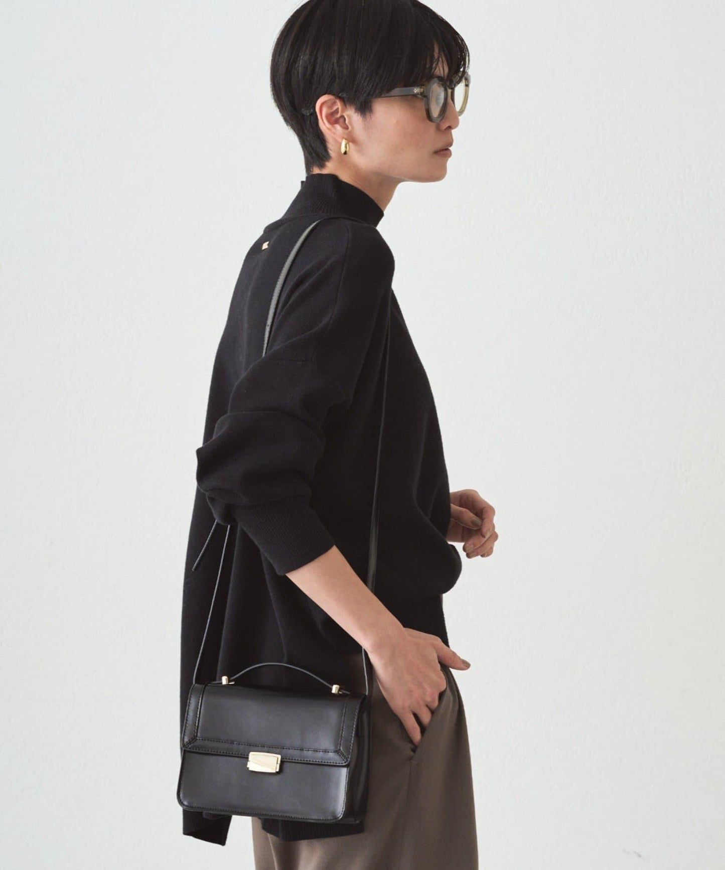 全針高領針織衫