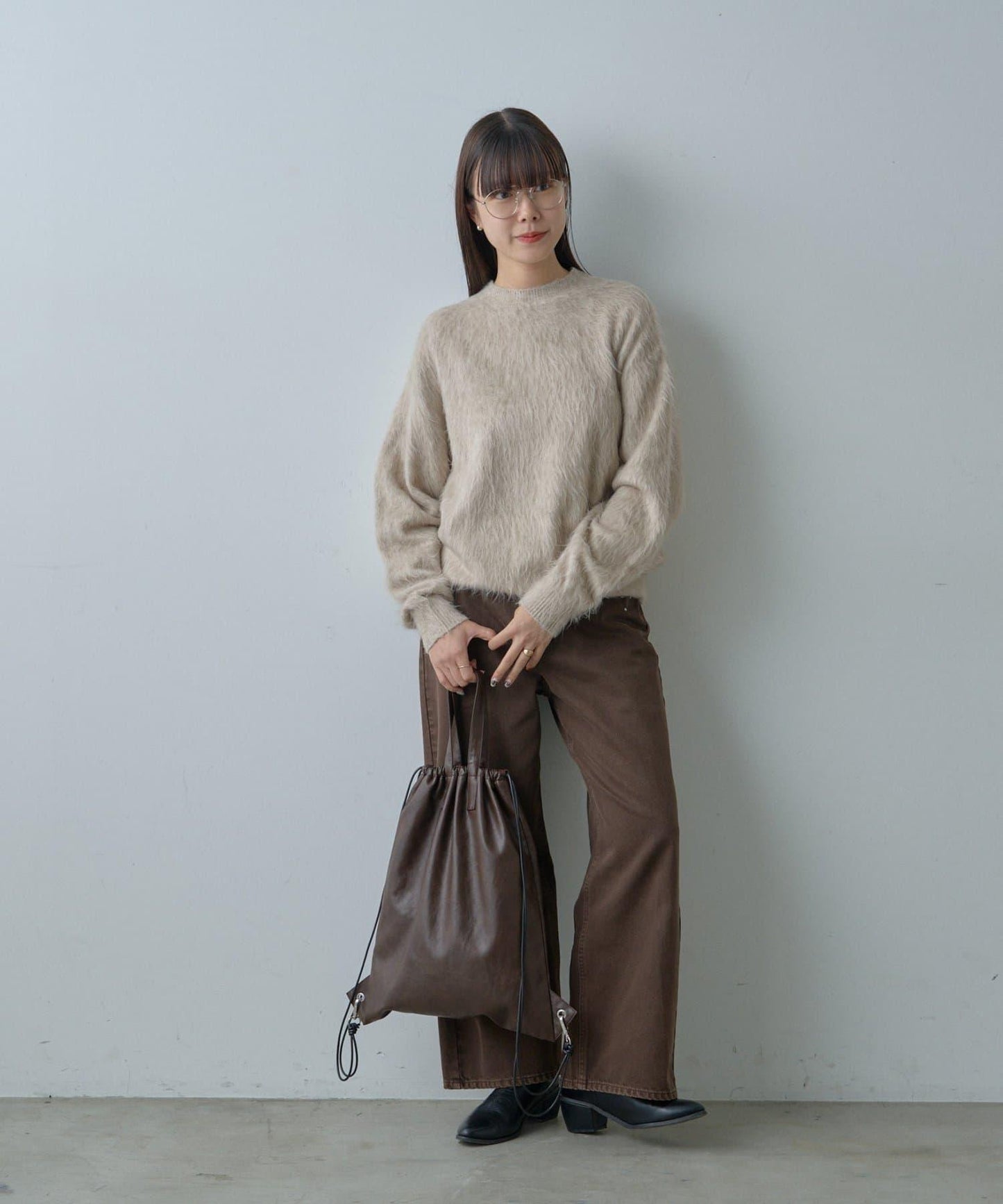 【WHIMSIC/2尺碼可選】安哥拉羊毛混紡長毛針織套頭衫