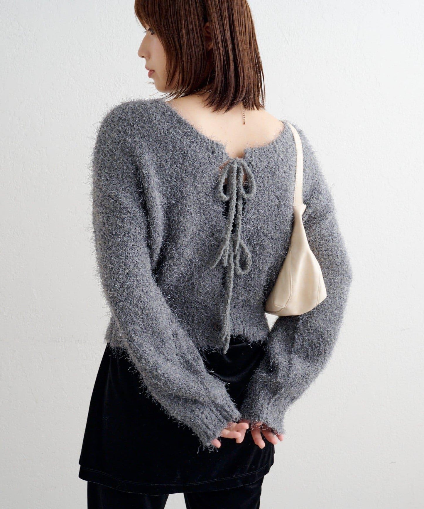 【前後兩穿】B 長毛針織開衫