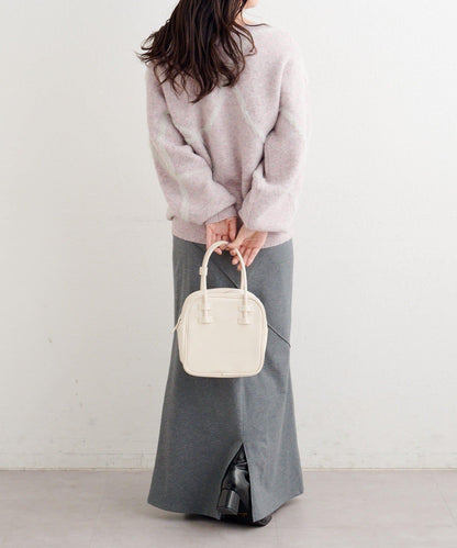 B 長毛線條針織套頭衫