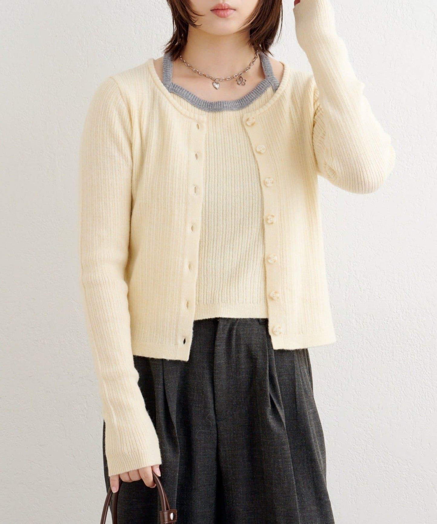 【2WAY】B 吊帶背心套裝開衫