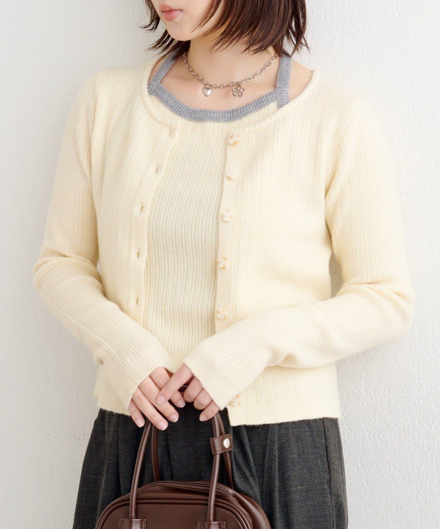 【2WAY】B 吊帶背心套裝開衫