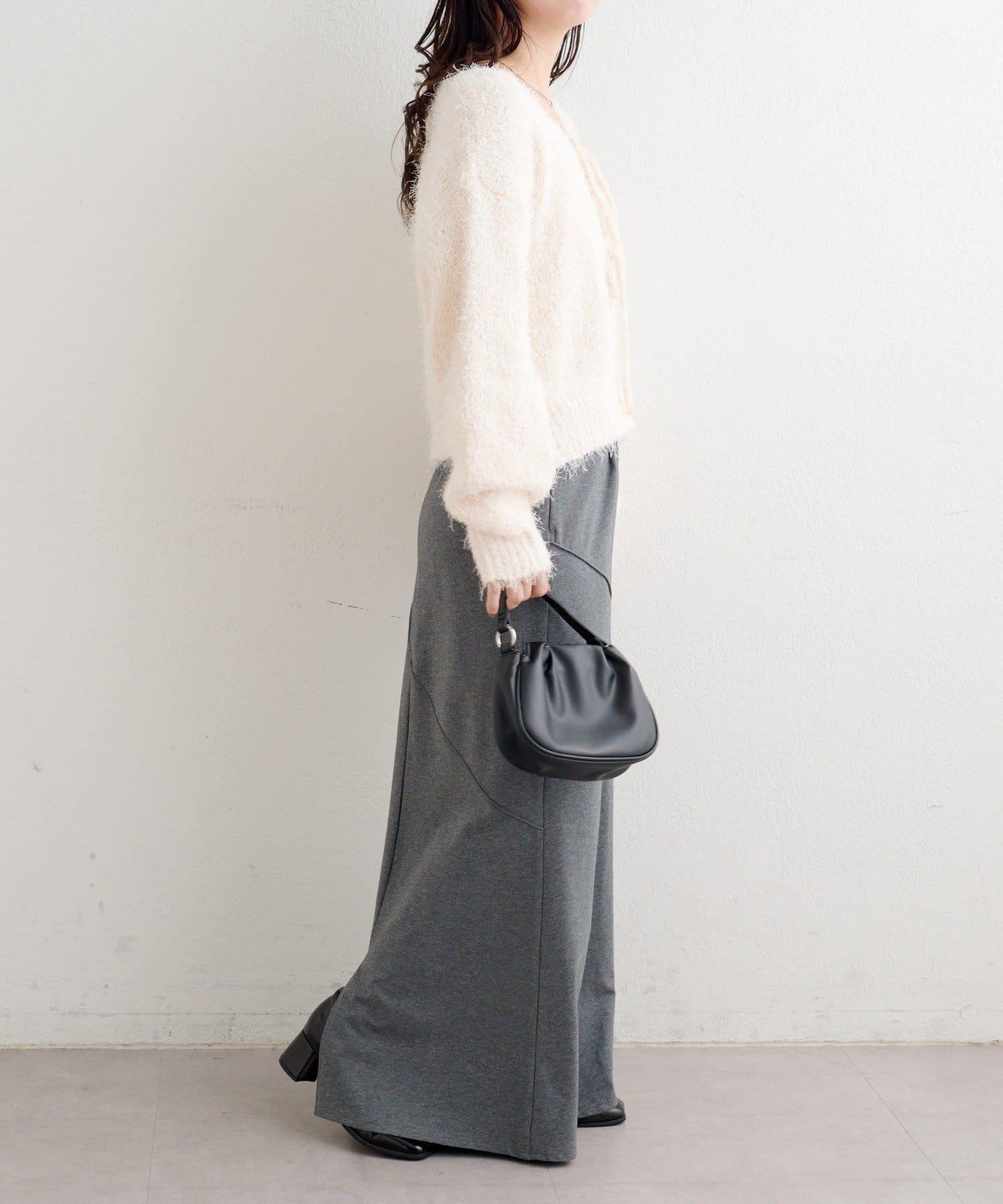 【前後兩穿】B 長毛針織開衫