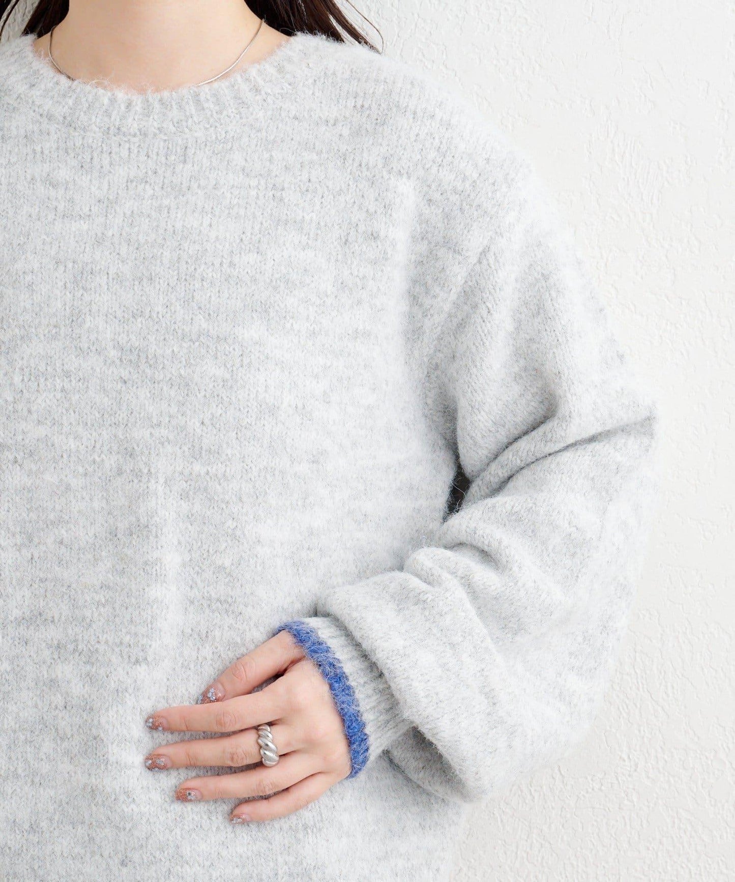 B繫帶針織套頭衫