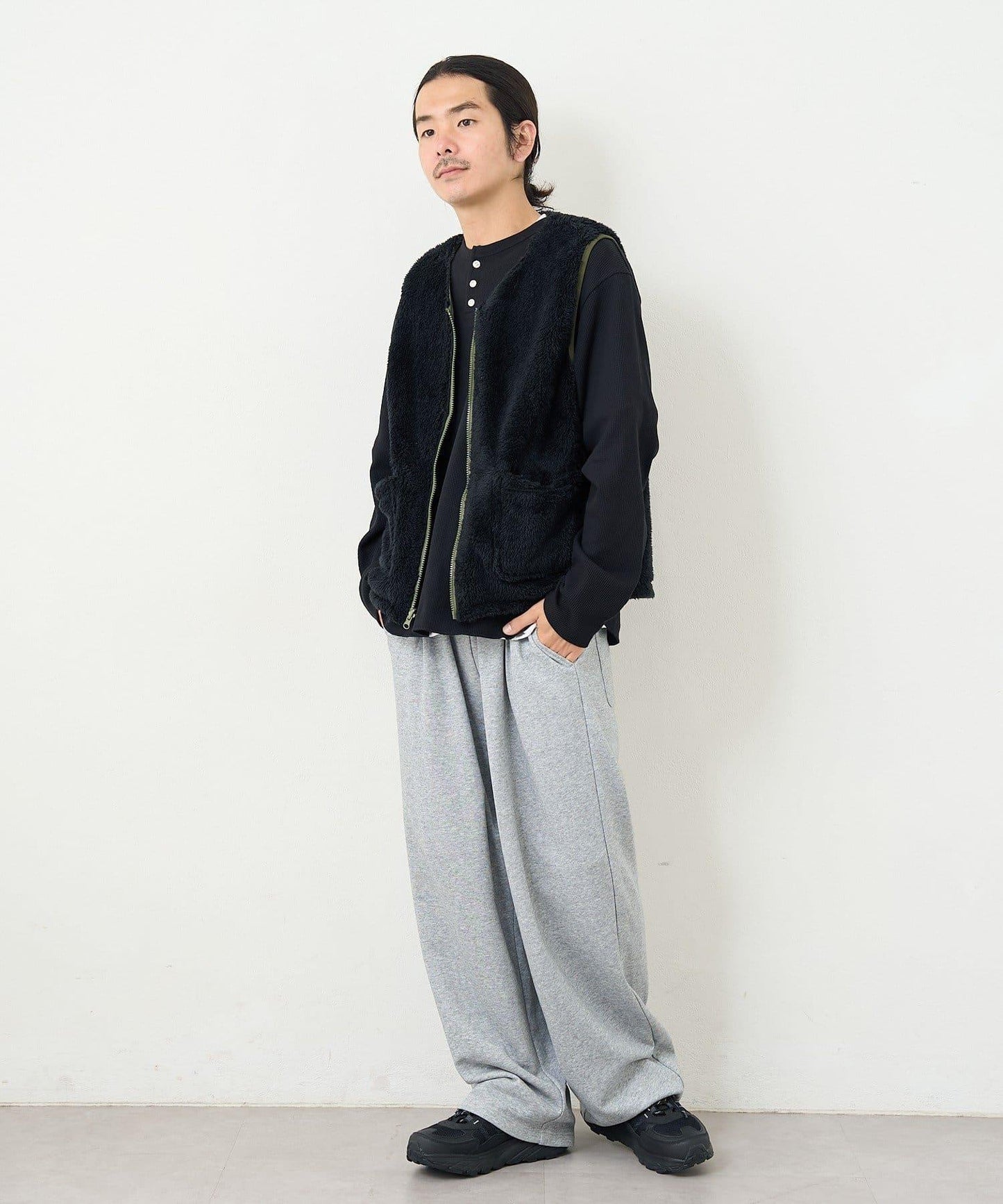 【男女同款】BM 羊羔絨可雙面穿馬甲