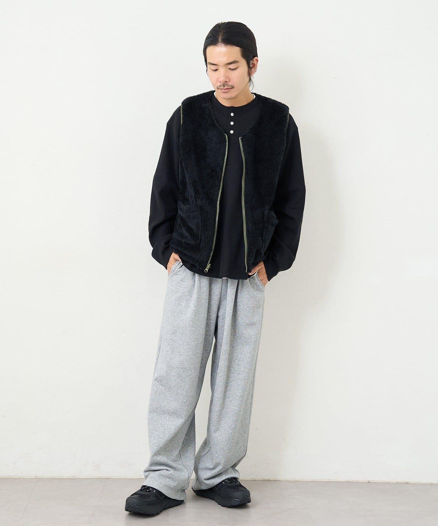 【男女同款】BM 羊羔絨可雙面穿馬甲