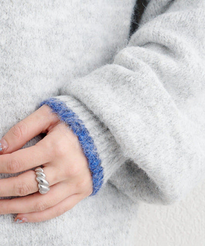 B繫帶針織套頭衫