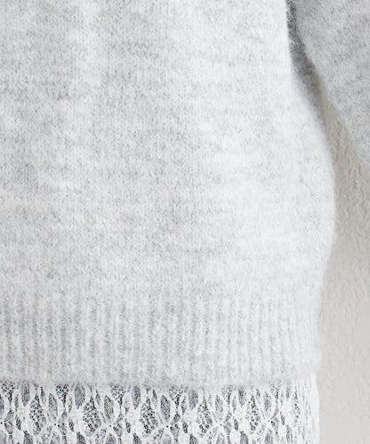 B繫帶針織套頭衫