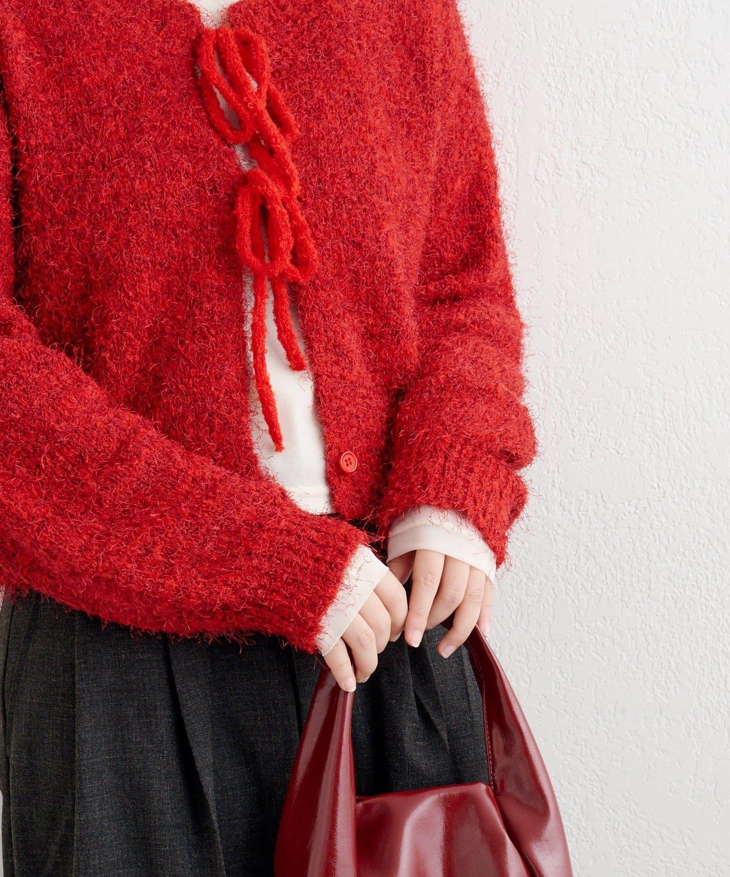 【前後兩穿】B 長毛針織開衫