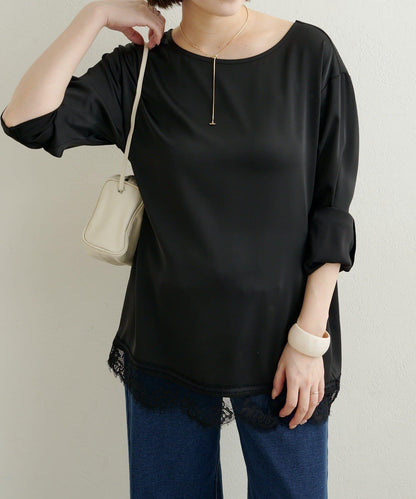 下襬蕾絲T恤衫