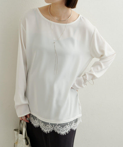 下襬蕾絲T恤衫