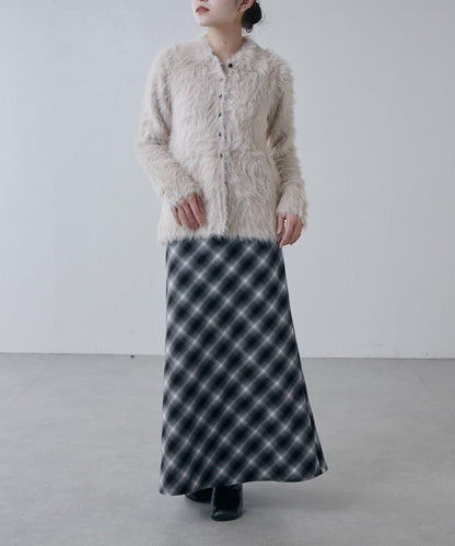 毛絨翻領針織開衫