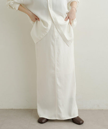 【可搭配套裝穿著◎】天絲柔軟修身半身裙