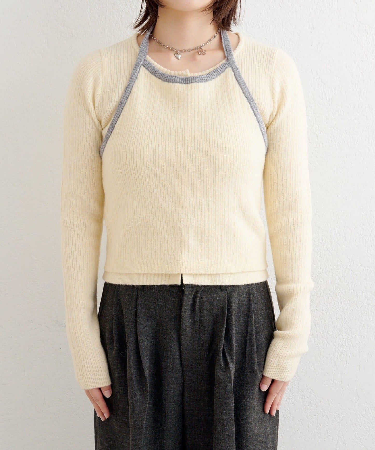 【2WAY】B 吊帶背心套裝開衫