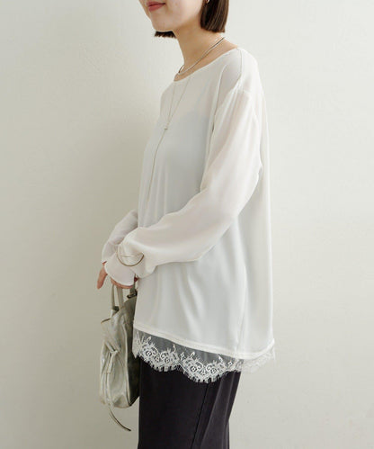 下襬蕾絲T恤衫