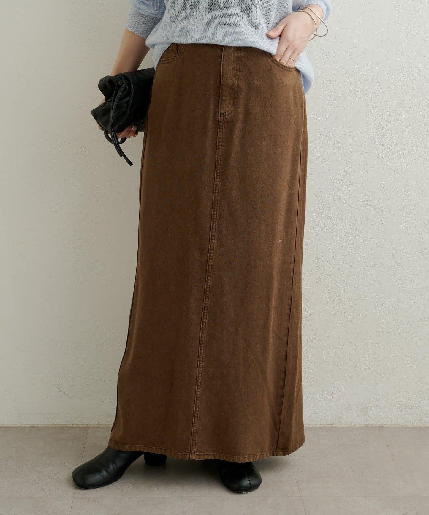 【可搭配套裝穿著◎】天絲柔軟修身半身裙