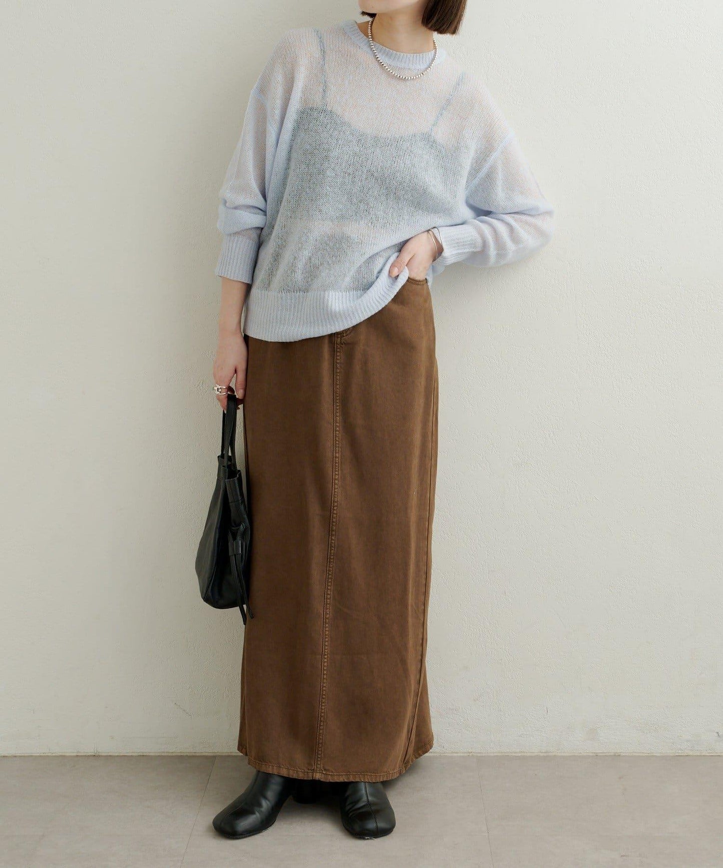 【可搭配套裝穿著◎】天絲柔軟修身半身裙