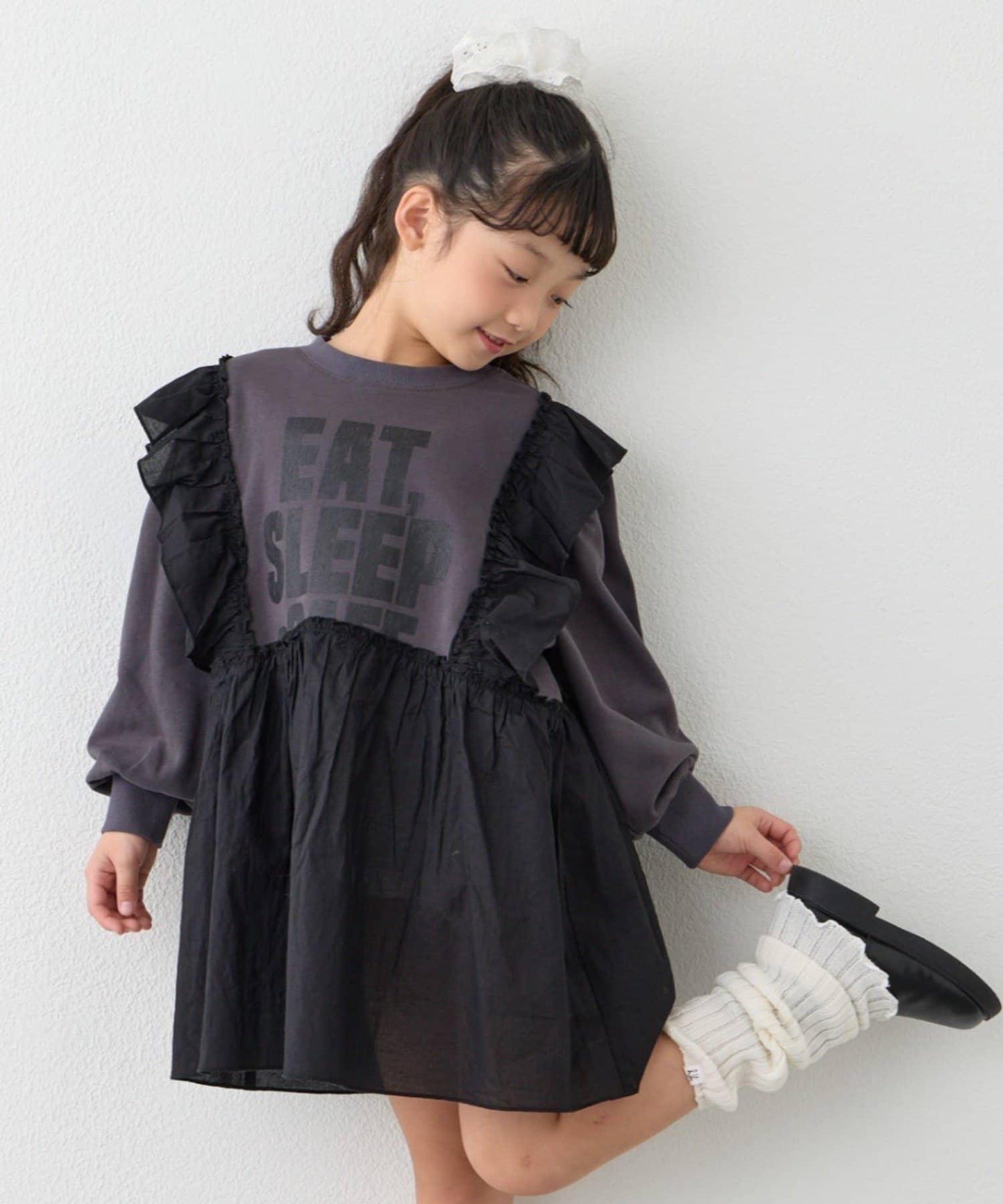 【KIDS】衛衣拼接迷你長款上衣連衣裙≪有大童尺碼≫