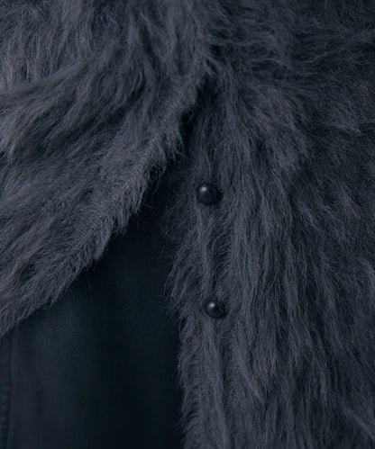 毛絨翻領針織開衫