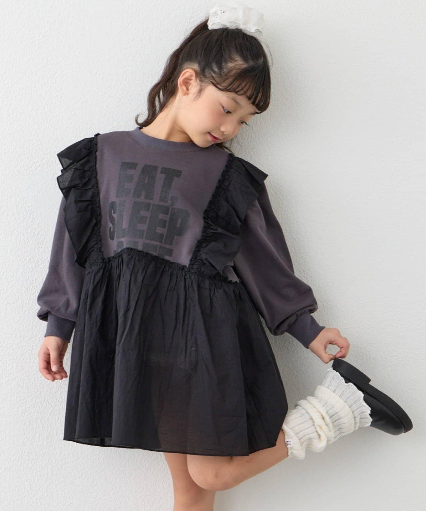 【KIDS】衛衣拼接迷你長款上衣連衣裙≪有大童尺碼≫