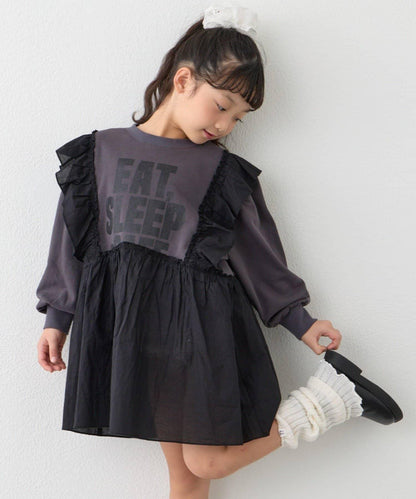 【KIDS】衛衣拼接迷你長款上衣連衣裙≪有大童尺碼≫