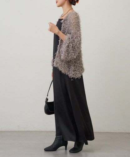 緞面吊帶連衣裙