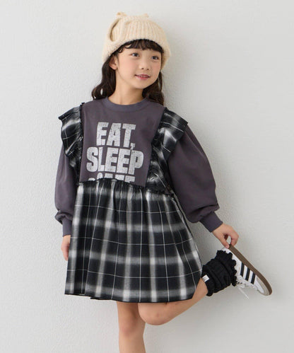 【KIDS】衛衣拼接迷你長款上衣連衣裙≪有大童尺碼≫