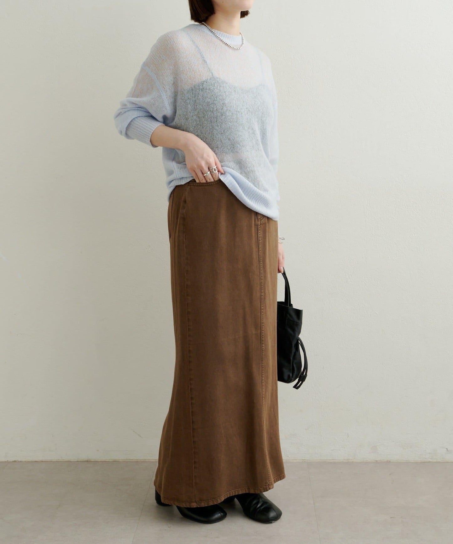 【可搭配套裝穿著◎】天絲柔軟修身半身裙