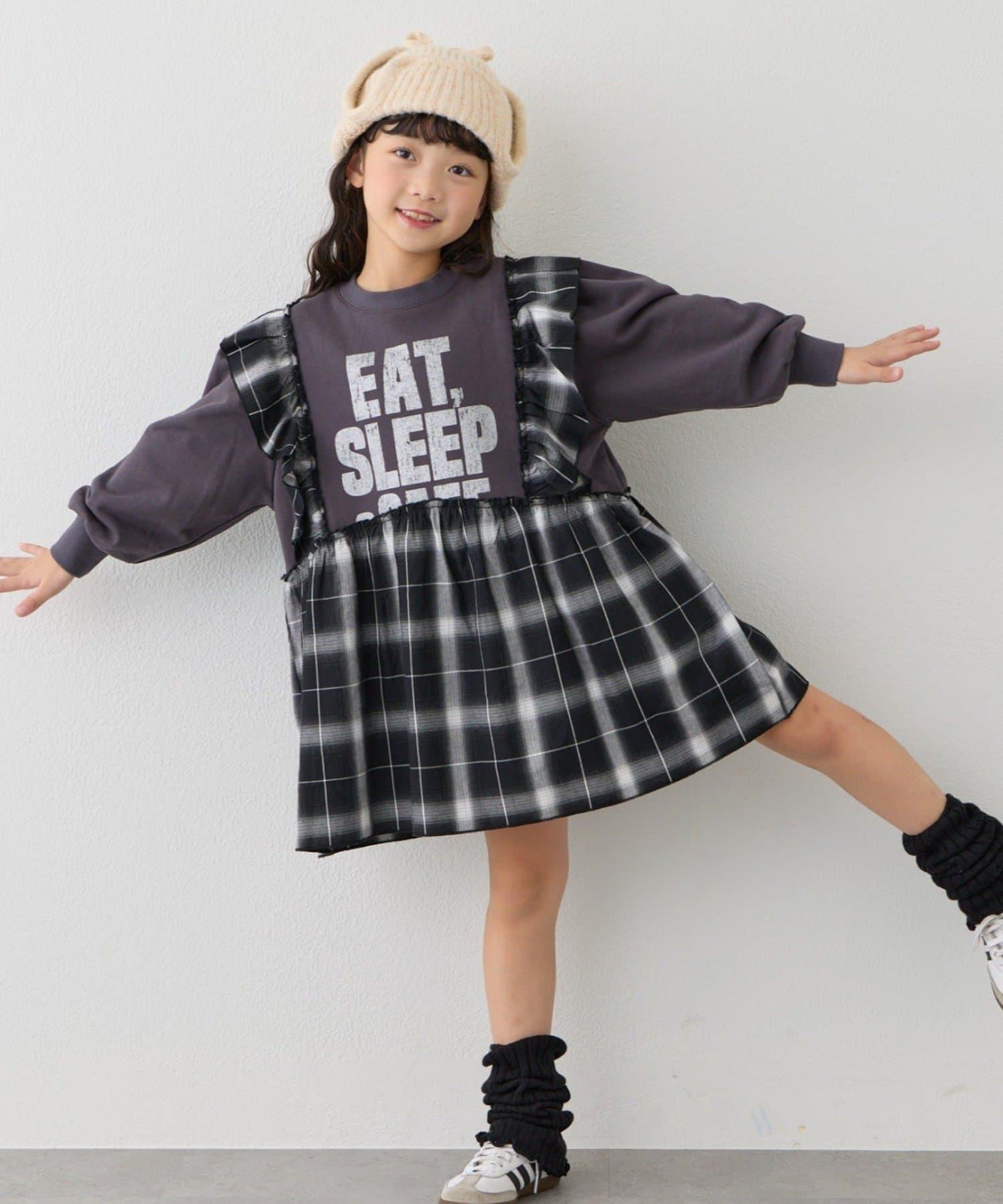 【KIDS】衛衣拼接迷你長款上衣連衣裙≪有大童尺碼≫