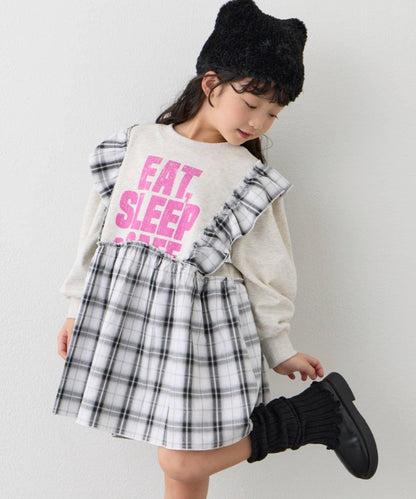 【KIDS】衛衣拼接迷你長款上衣連衣裙≪有大童尺碼≫