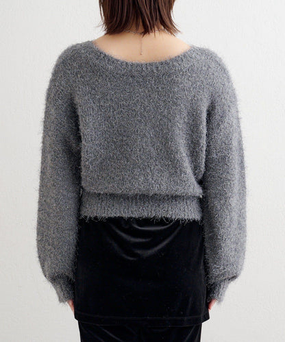 【前後兩穿】B 長毛針織開衫