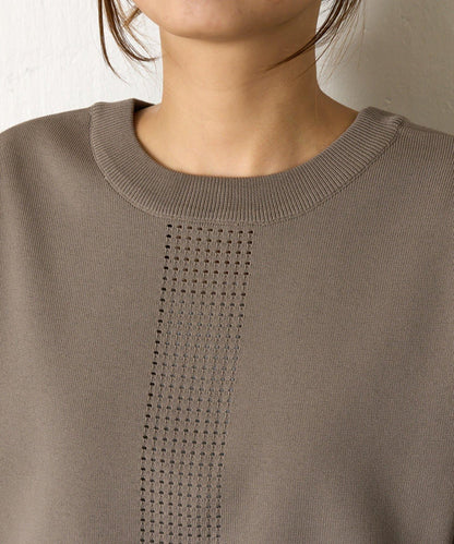 拼接袖網紗兩穿開衫