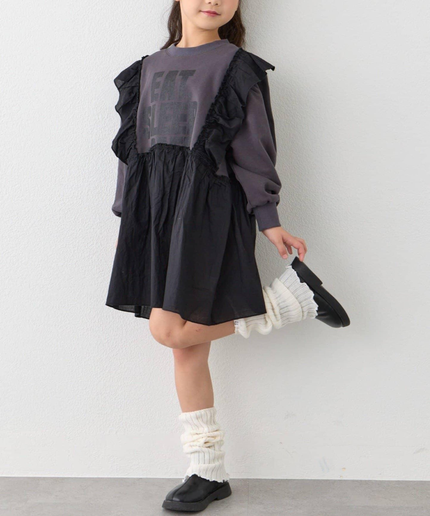 【KIDS】衛衣拼接迷你長款上衣連衣裙≪有大童尺碼≫