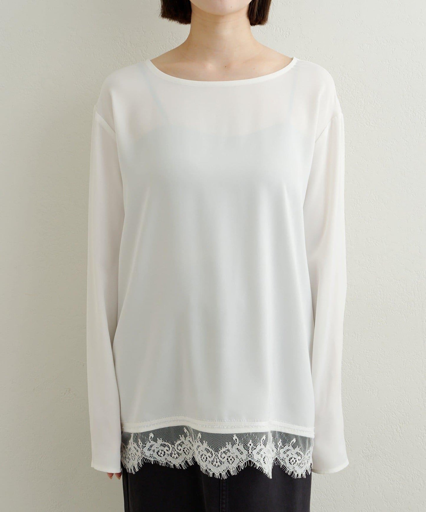 下襬蕾絲T恤衫