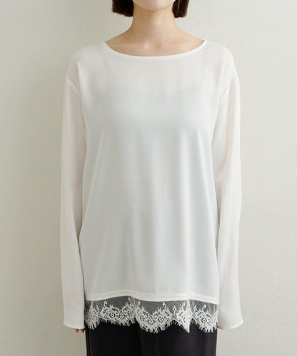 下襬蕾絲T恤衫