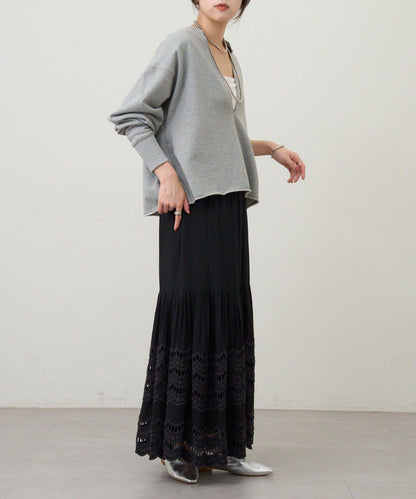 【26SS】波浪花邊蕾絲半身裙