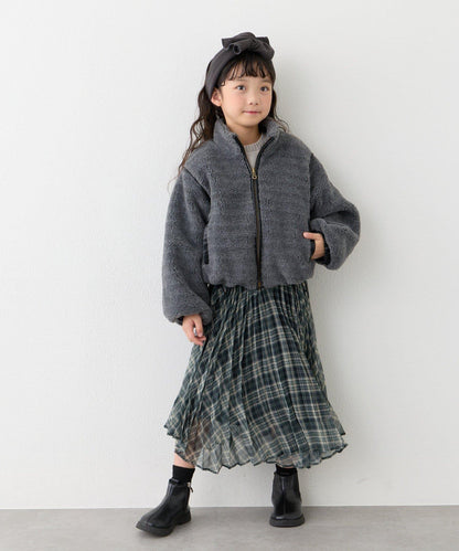 【KIDS】《有青少年尺碼》2WAY百褶格紋拼接裙(OSORO)