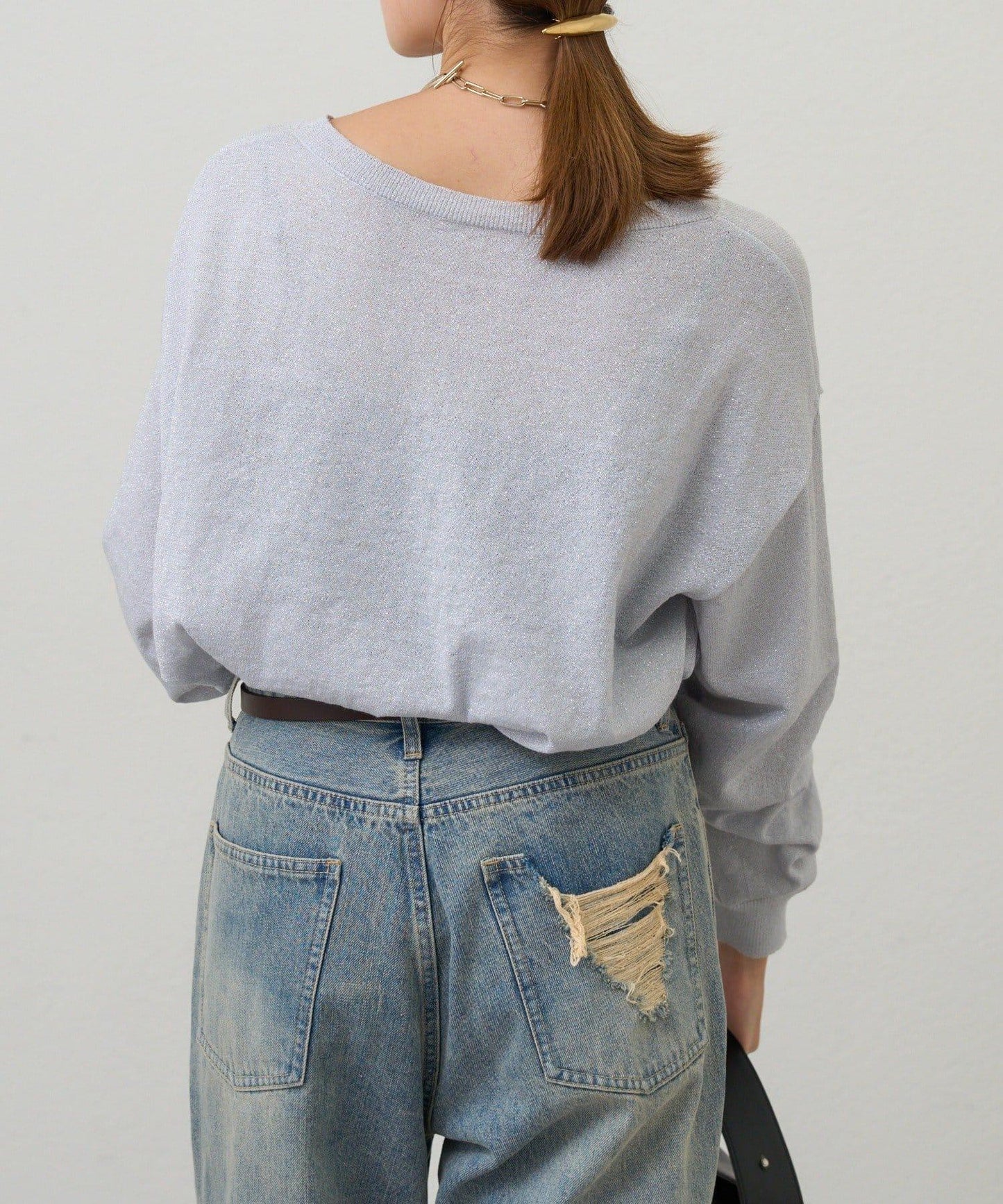 【26SS】亮絲寬鬆針織衫