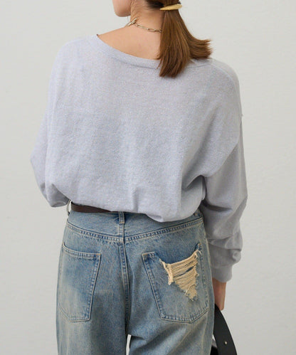 【26SS】亮絲寬鬆針織衫