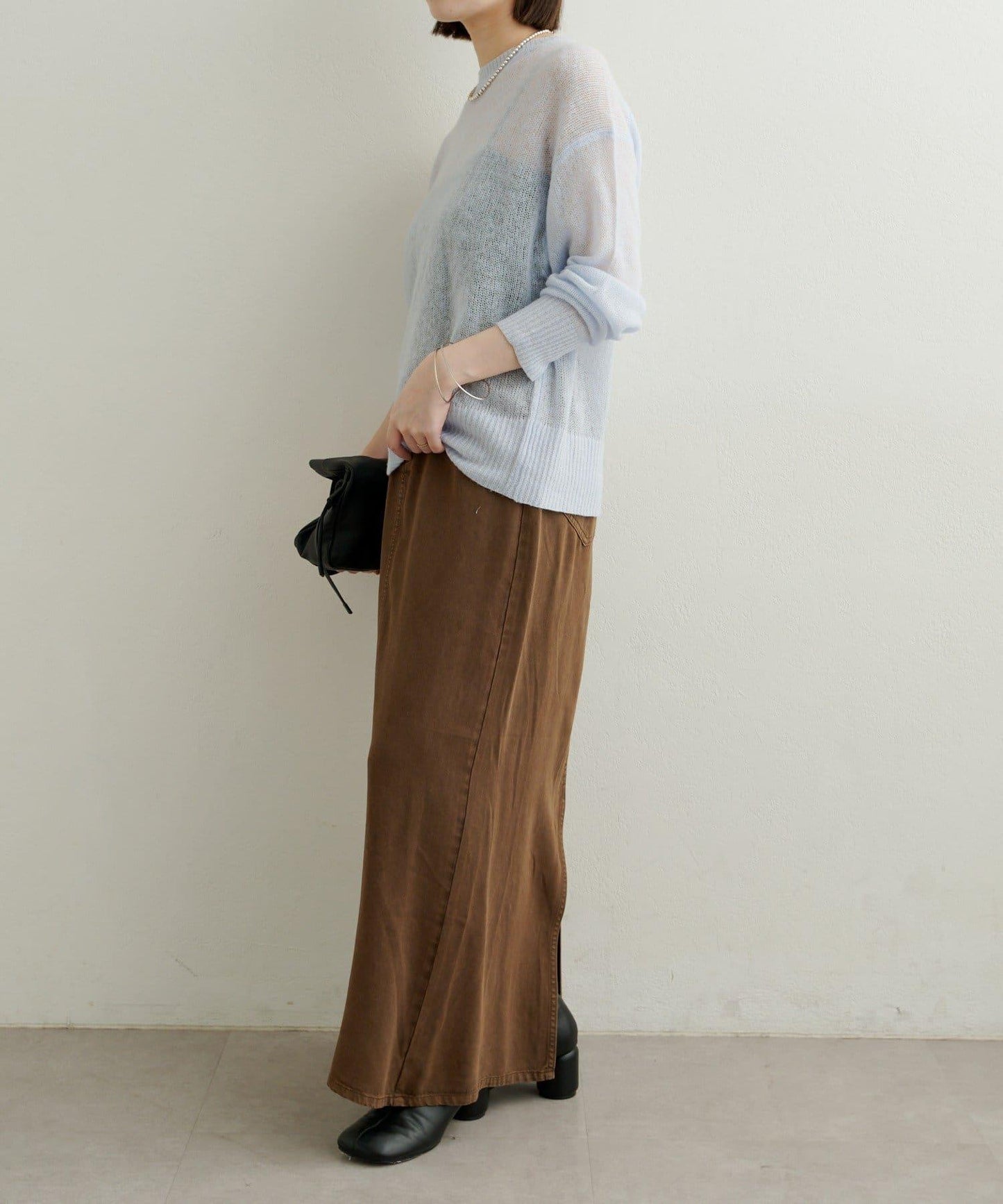 【可搭配套裝穿著◎】天絲柔軟修身半身裙