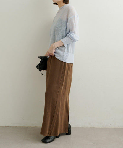 【可搭配套裝穿著◎】天絲柔軟修身半身裙