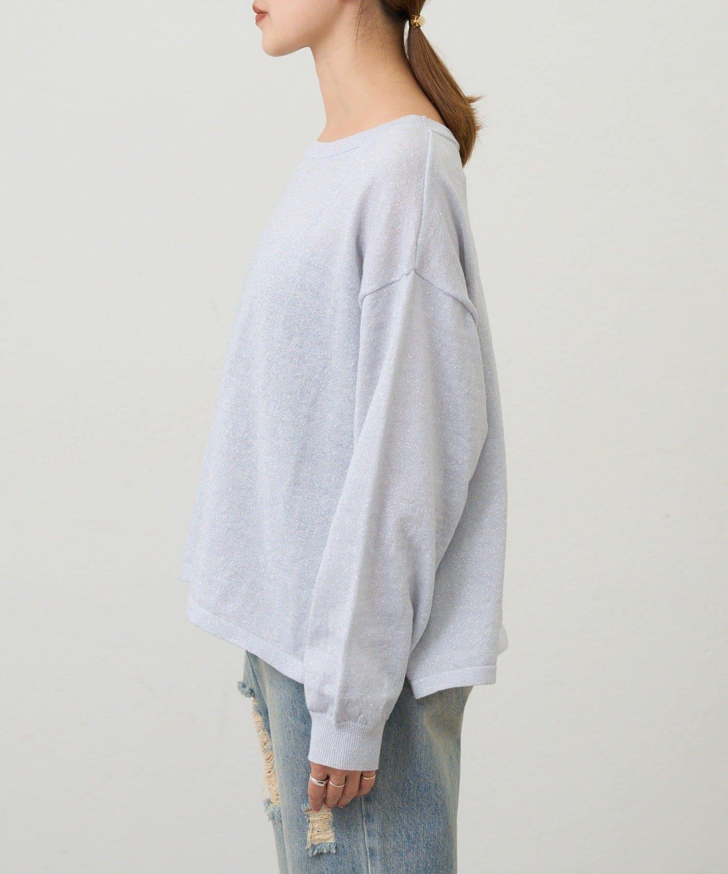 【26SS】亮絲寬鬆針織衫