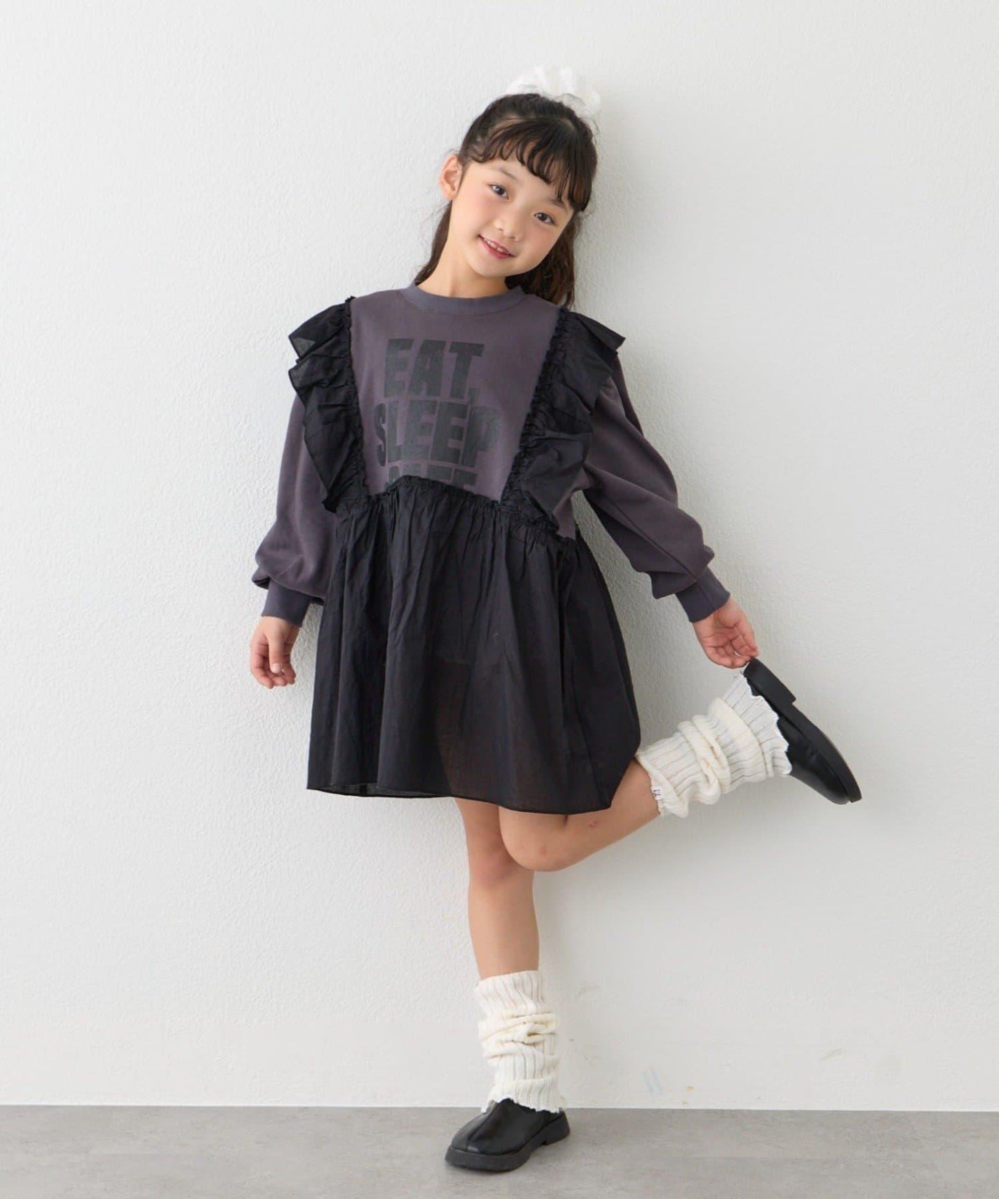 【KIDS】衛衣拼接迷你長款上衣連衣裙≪有大童尺碼≫