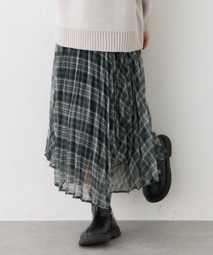 【KIDS】《有青少年尺碼》2WAY百褶格紋拼接裙(OSORO)