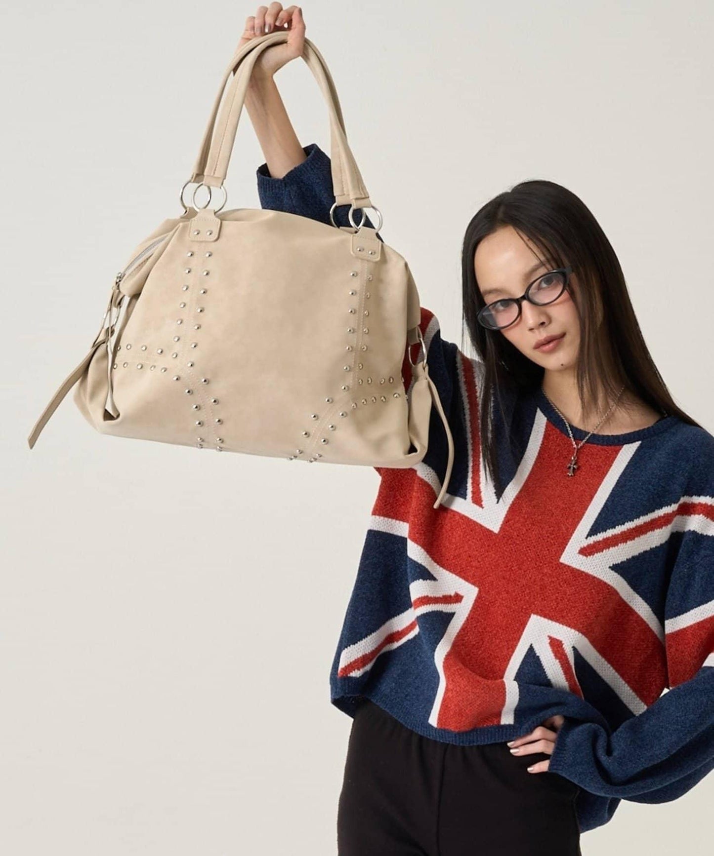 鉚釘仿皮波士頓包